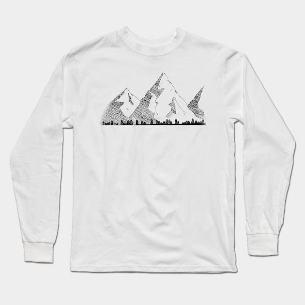 Mountains Long Sleeve T-Shirt by jitkaegressy